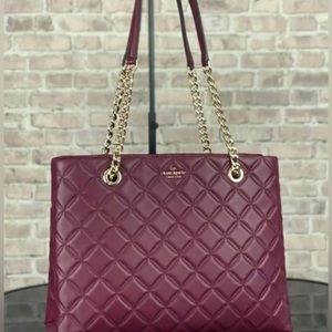 Kate Spade New York Cherrywood Natalia Quilted Chain Handle Tote EUC Used Once